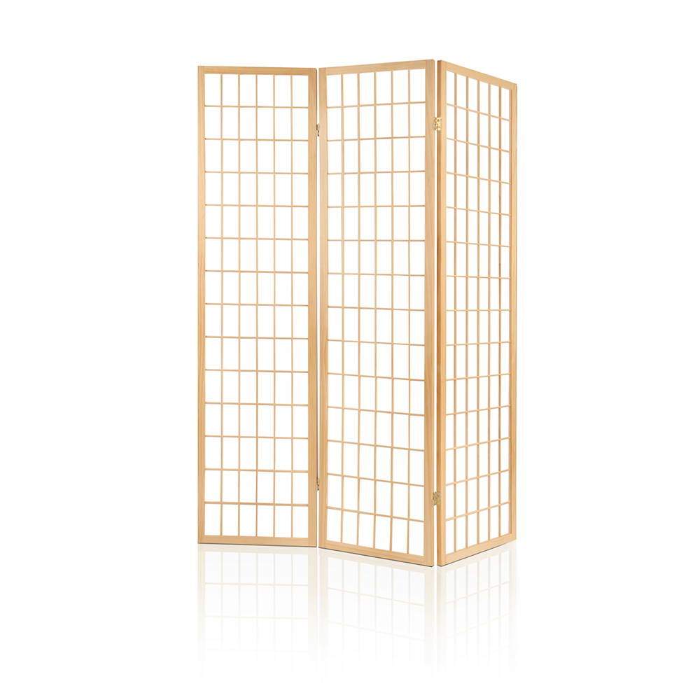 Artiss 3 Panel Wooden Room Divider - Natural - Newstart Furniture