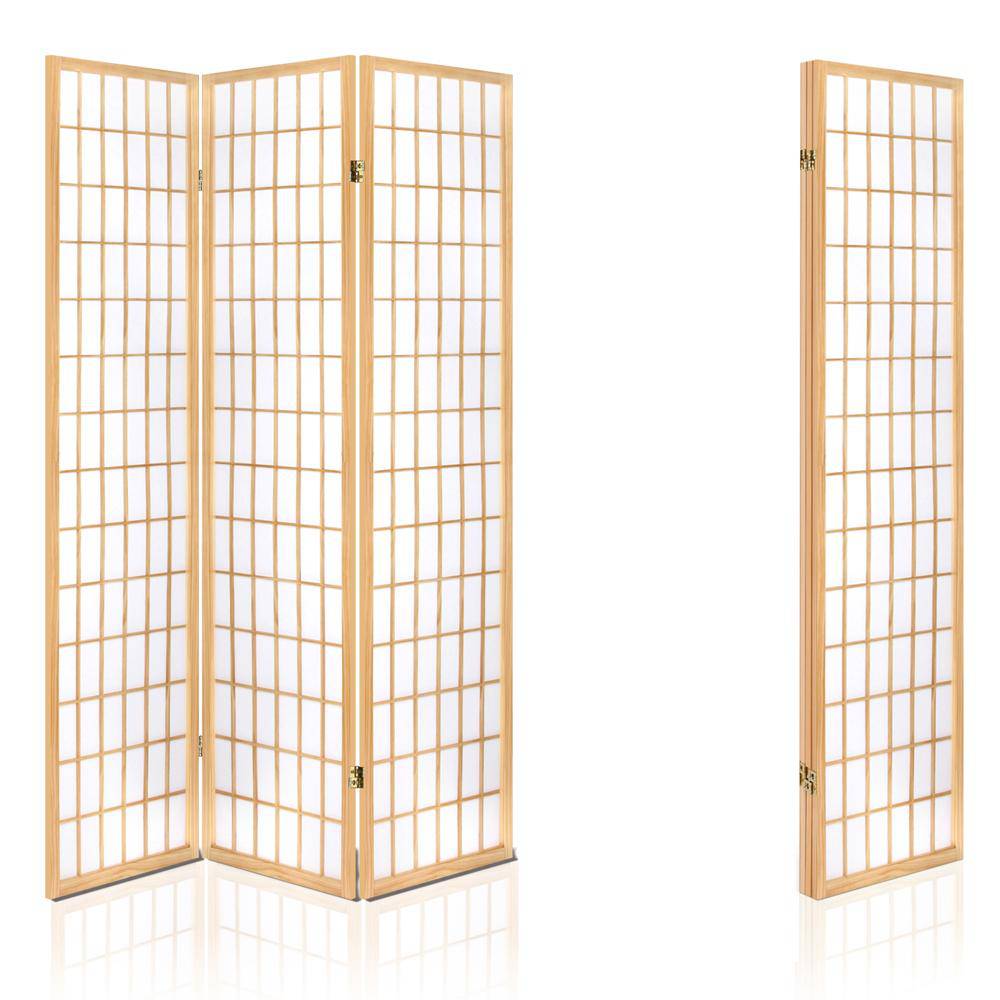 Artiss 3 Panel Wooden Room Divider - Natural - Newstart Furniture