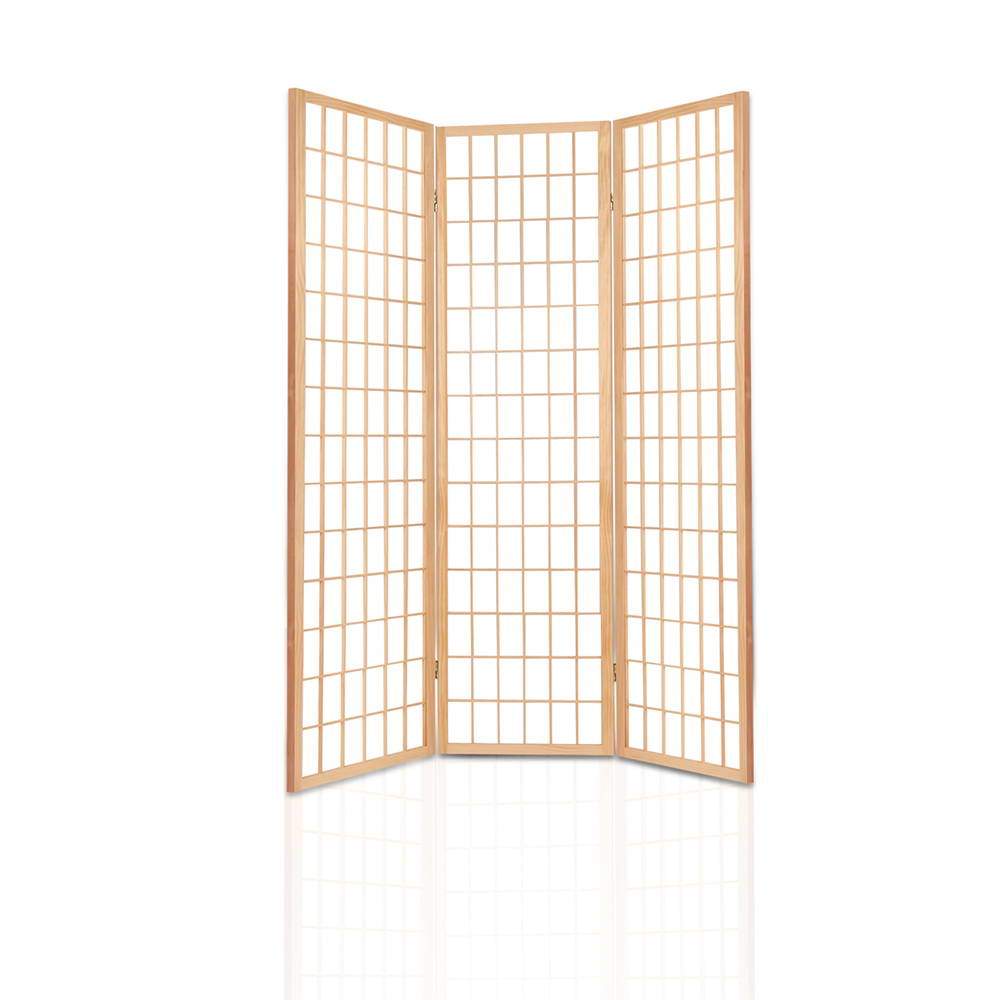 Artiss 3 Panel Wooden Room Divider - Natural - Newstart Furniture