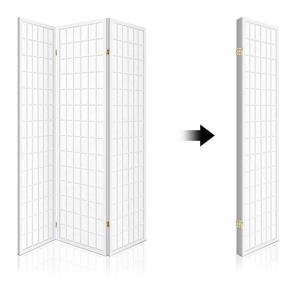 Artiss 3 Panel Wooden Room Divider - White - Newstart Furniture