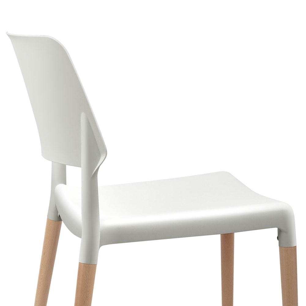 Artiss Set of 4 Wooden Stackable Dining Chairs - White - Newstart Furniture