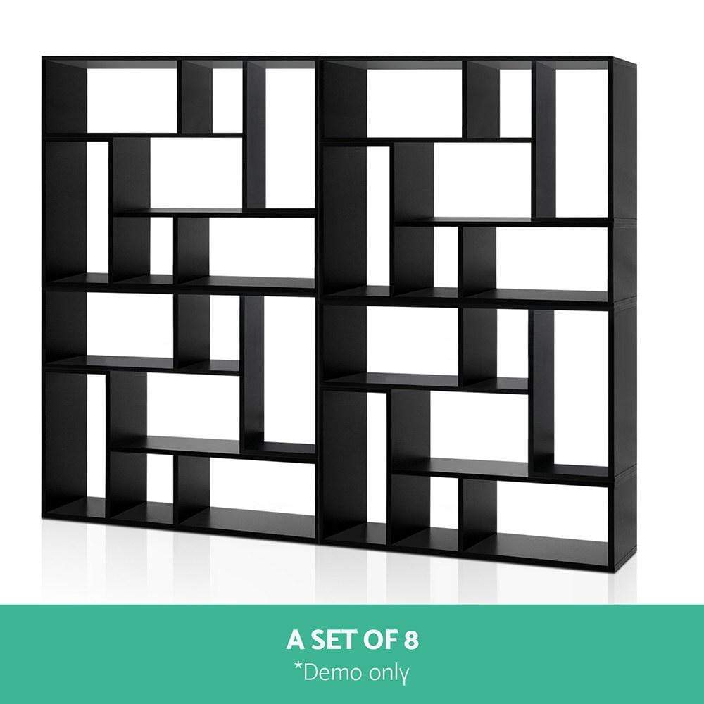 Artiss DIY L Shaped Display Shelf - Black - Newstart Furniture