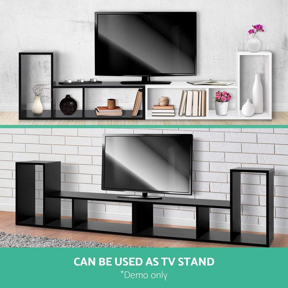 Artiss DIY L Shaped Display Shelf - Black - Newstart Furniture