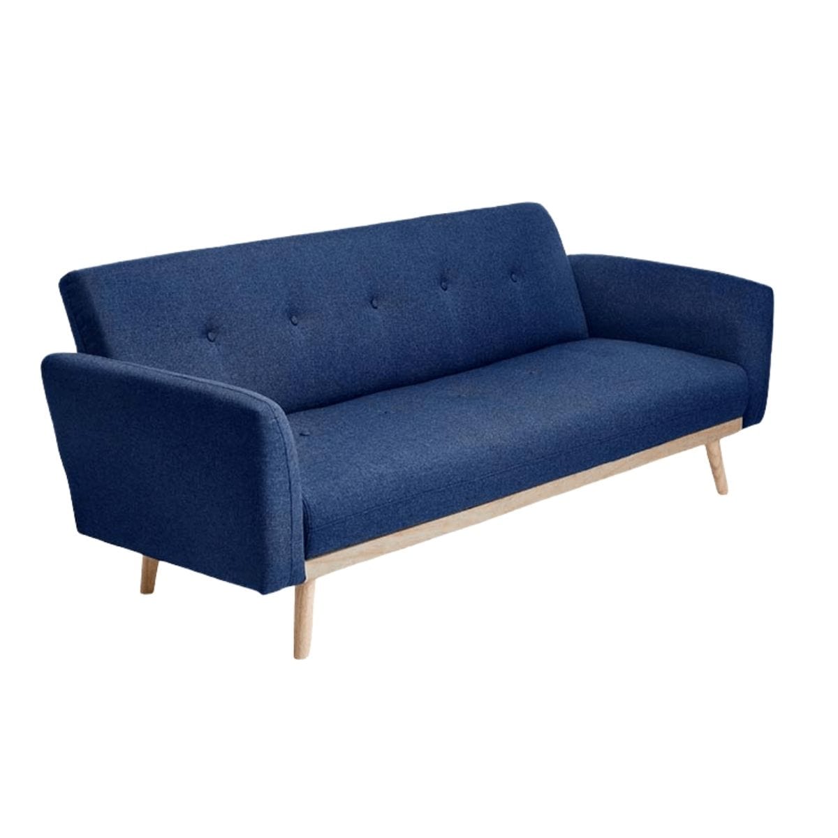 Nicholas 3-Seater Blue Foldable Sofa Bed - Newstart Furniture