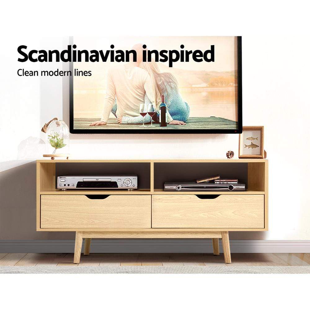 Artiss TV Cabinet Entertainment Unit Stand Wooden Storage 120cm Scandinavian - Newstart Furniture