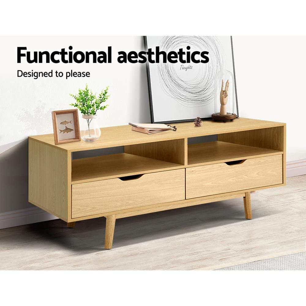 Artiss TV Cabinet Entertainment Unit Stand Wooden Storage 120cm Scandinavian - Newstart Furniture