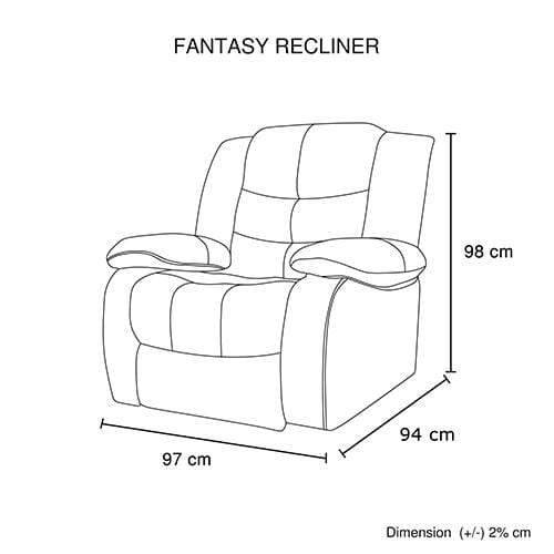 Fantasy Recliner Pu Leather 1R Black - Newstart Furniture