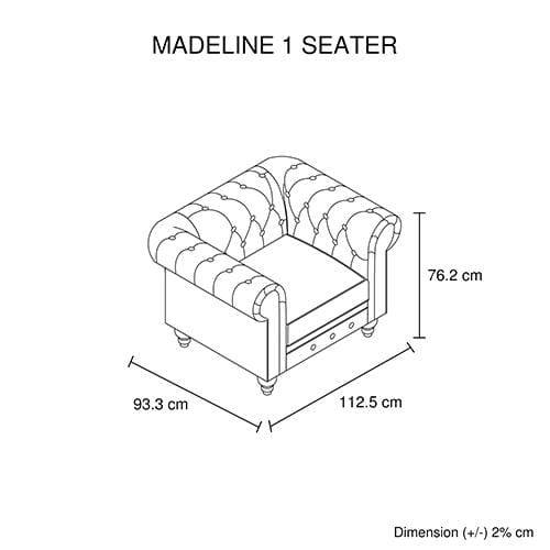 Madeline 1 Seater Brown - Newstart Furniture