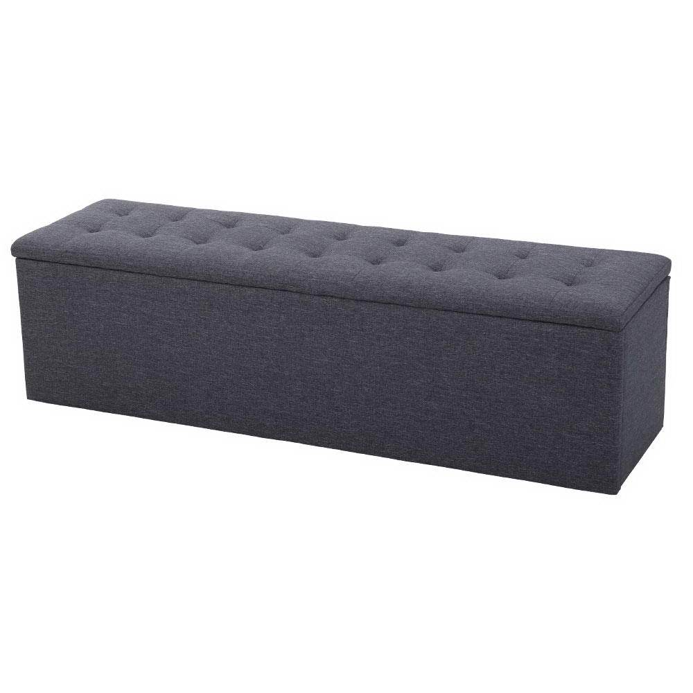 Artiss Storage Ottoman Blanket Box Linen Foot Stool Rest Chest Couch Grey - Newstart Furniture