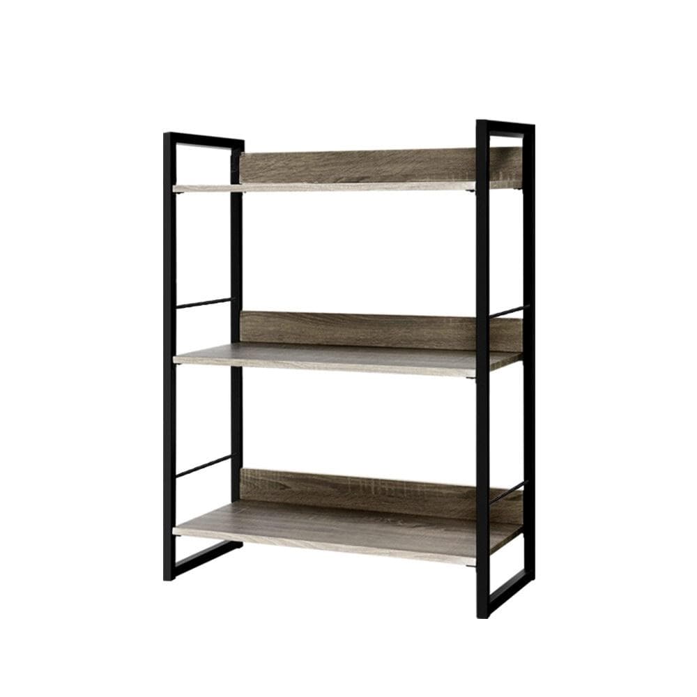 Artiss Bookshelf Display Shelves Metal Bookcase Wooden Book Shelf Wall Storage - Newstart Furniture