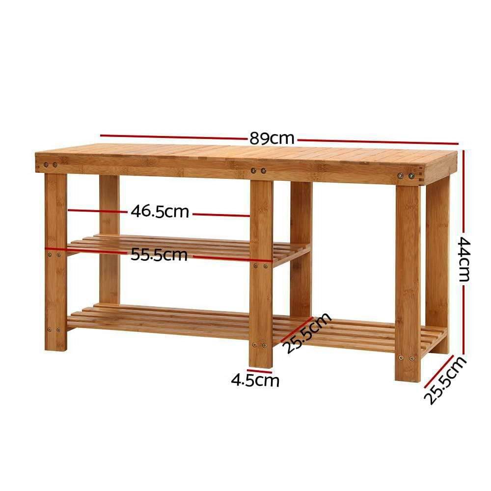 Artiss Bamboo Shoe Rack Bench - Newstart Furniture