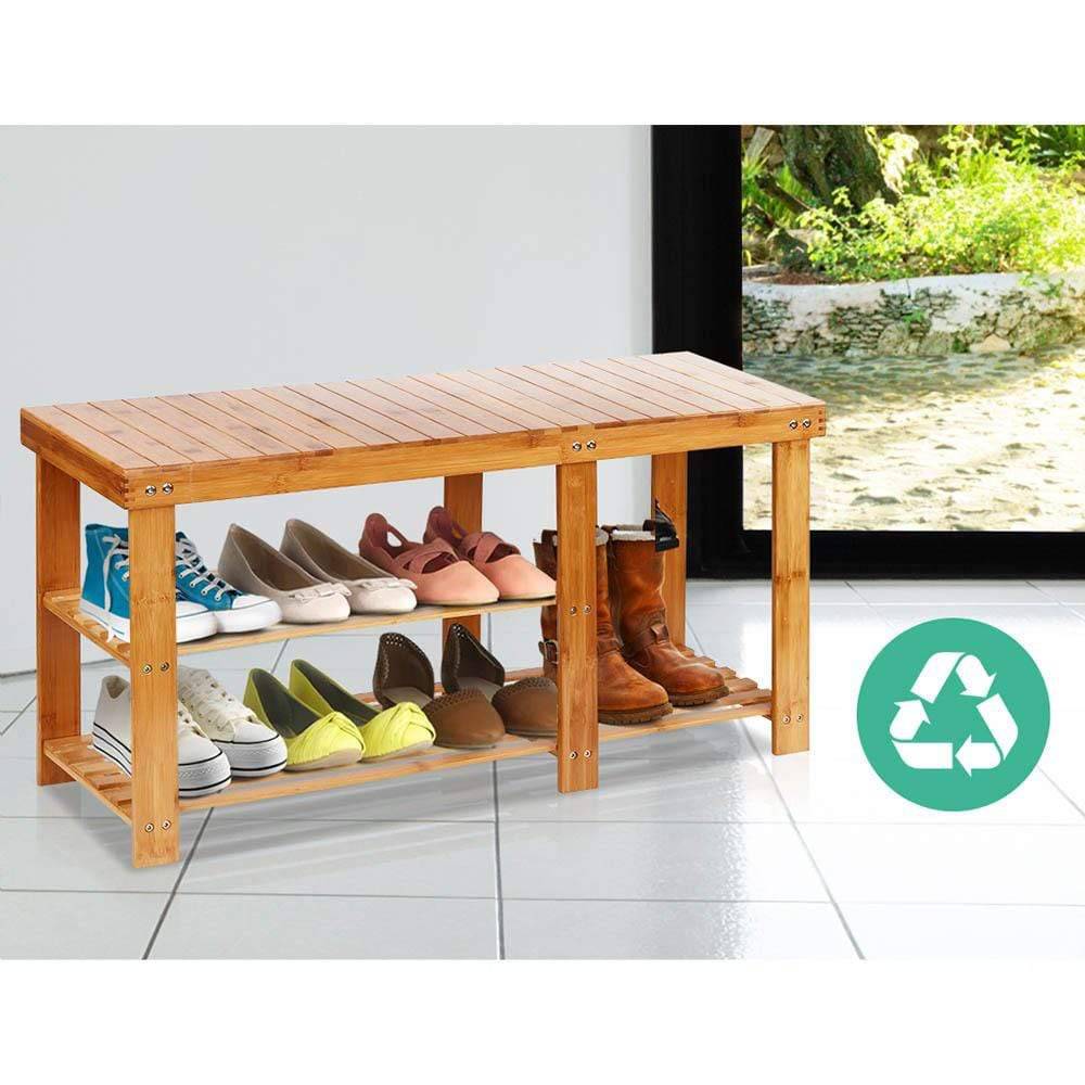 Artiss Bamboo Shoe Rack Bench - Newstart Furniture