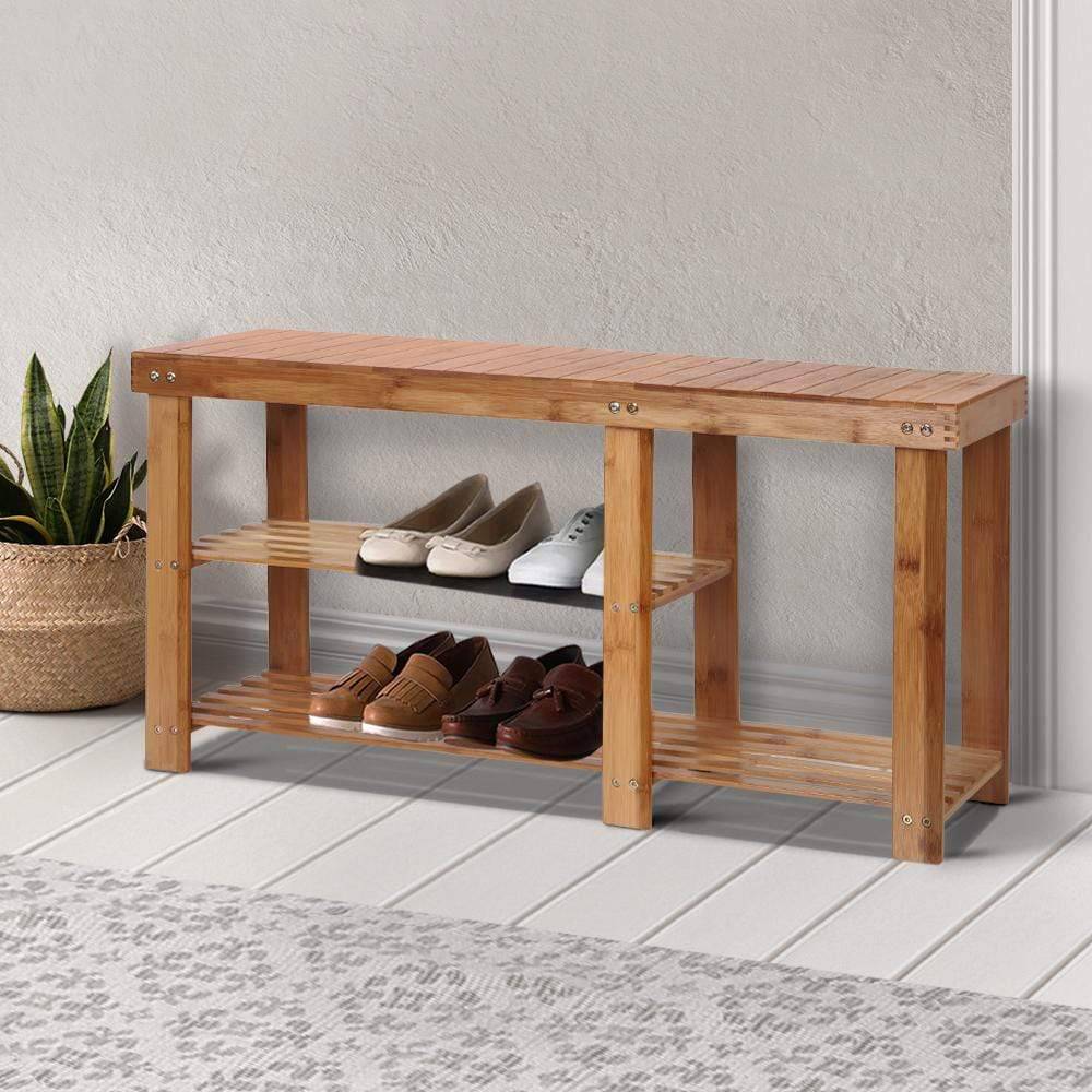 Artiss Bamboo Shoe Rack Bench - Newstart Furniture