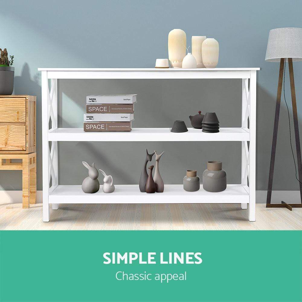 Artiss Wooden Storage Console Table - White - Newstart Furniture