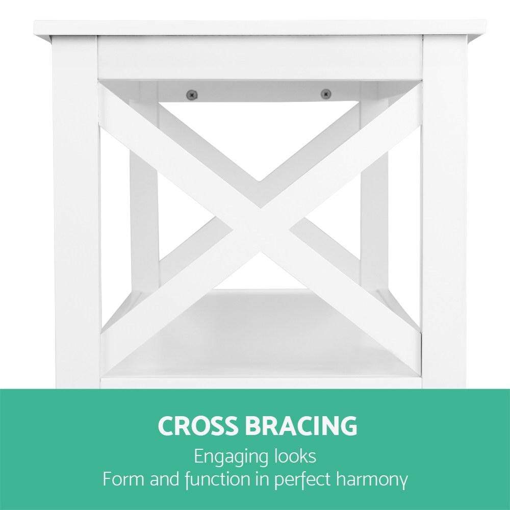 Artiss Wooden Storage Console Table - White - Newstart Furniture