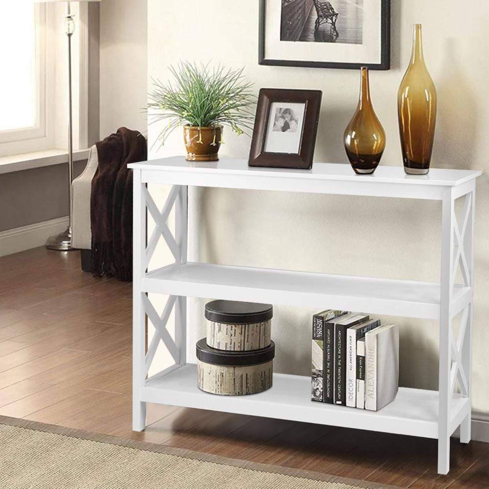 Artiss Wooden Storage Console Table - White - Newstart Furniture