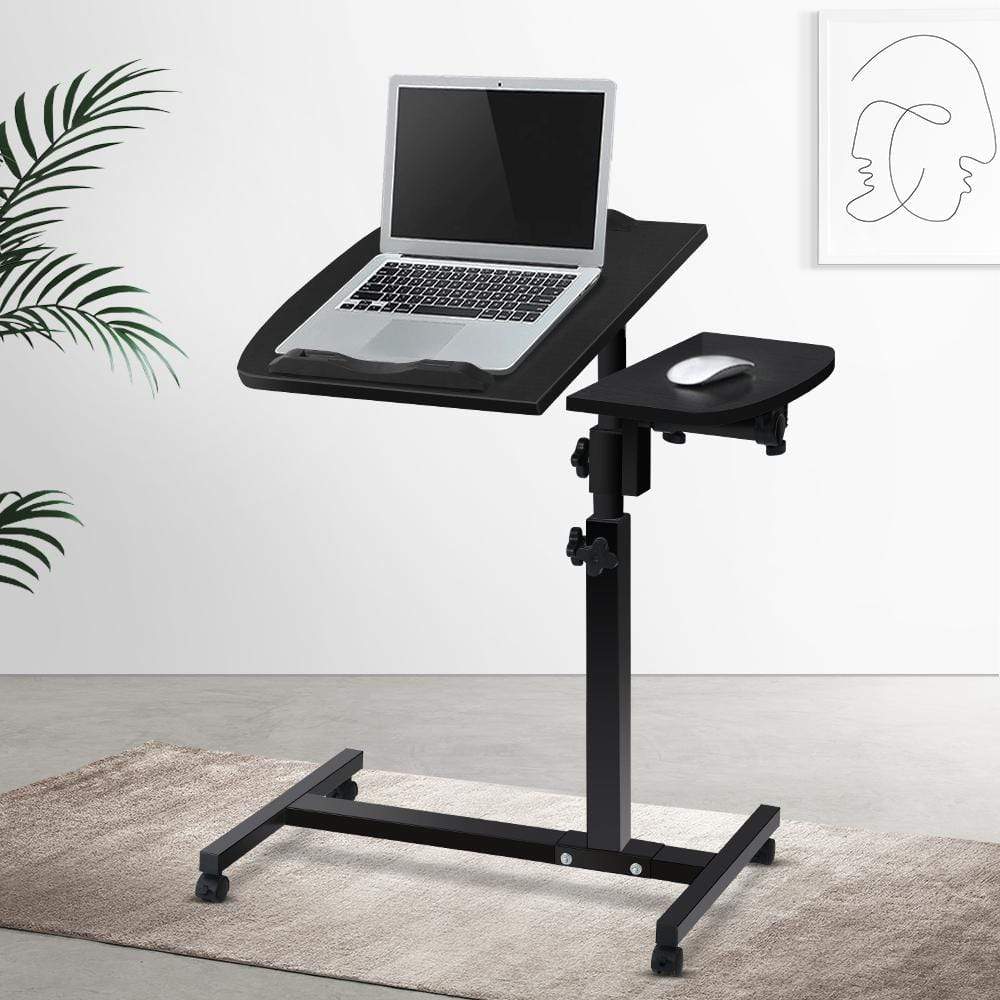 Artiss Laptop Table Desk Adjustable Stand - Black - Newstart Furniture