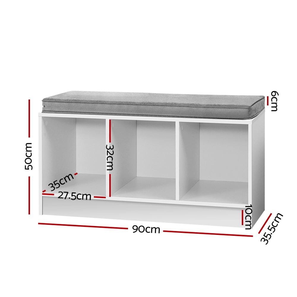 Artiss Shoe Cabinet Bench Shoes Organiser Storage Rack Shelf White Box Seat - Newstart Furniture