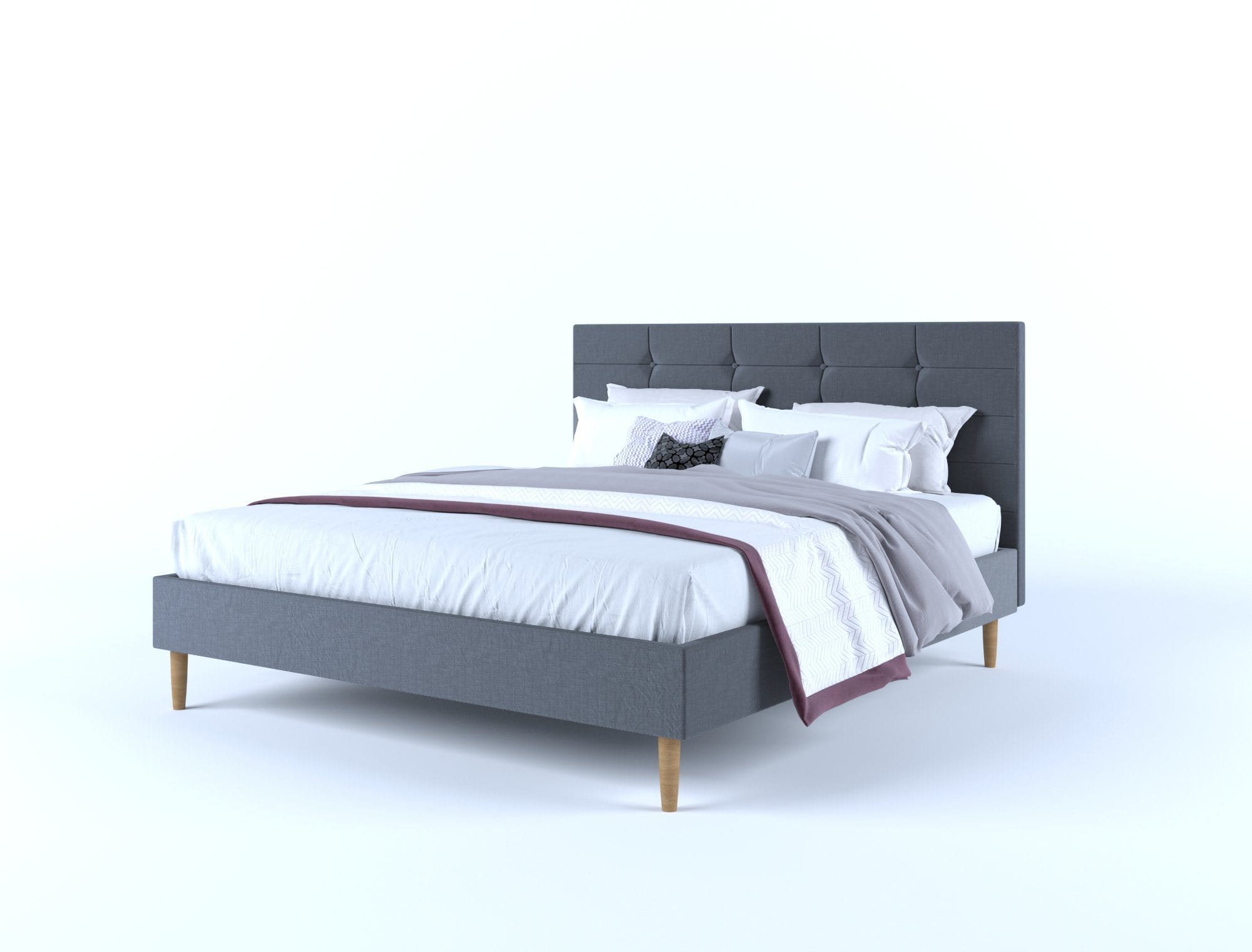 Stelz Fabric Frame - Charcoal Double - Newstart Furniture