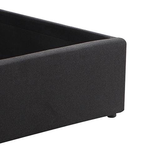 Gas Lift Queen Size Storage Bed Frame Upholstery Fabric in Black Colour with Tufted Headboard - Newstart Furniture