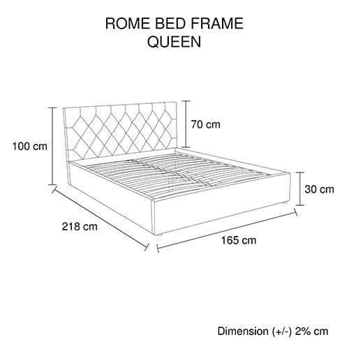 Gas Lift Queen Size Storage Bed Frame Upholstery Fabric in Black Colour with Tufted Headboard - Newstart Furniture