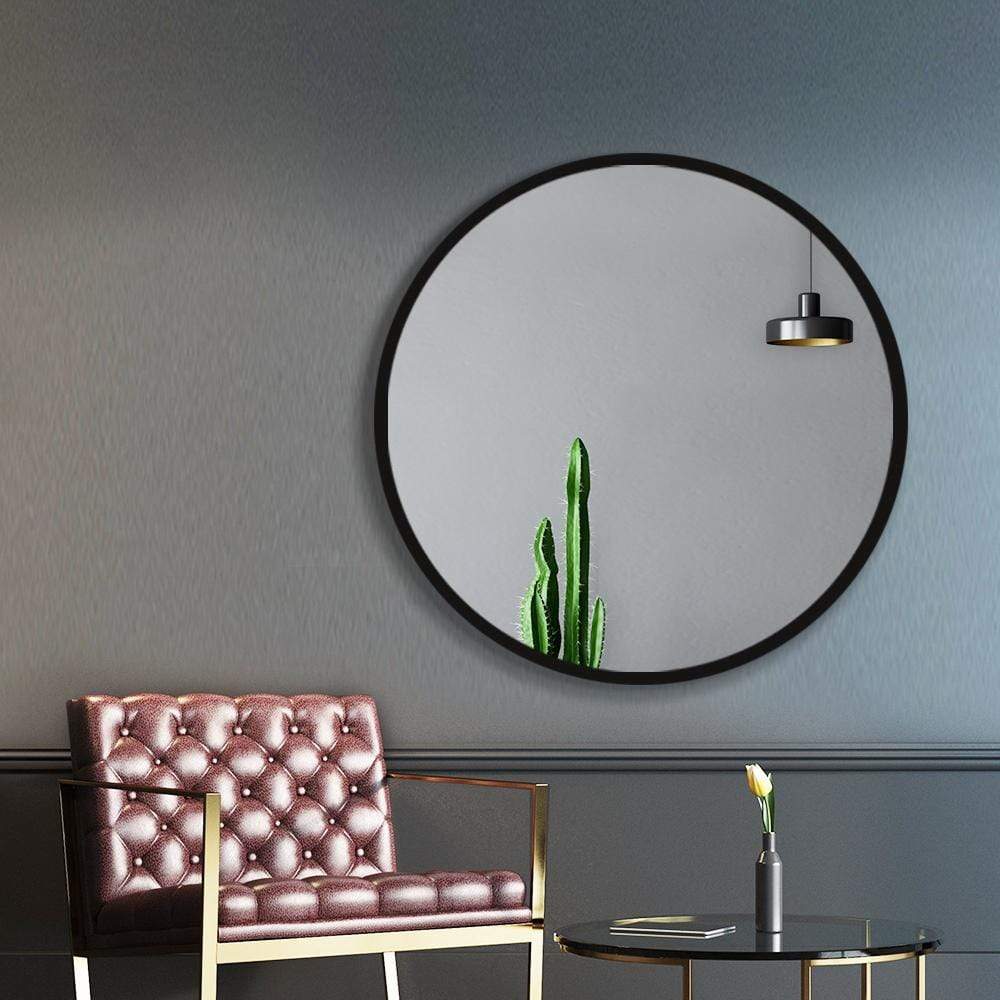 Embellir 60cm Wall Mirror Round Bathroom Makeup Mirror - Newstart Furniture