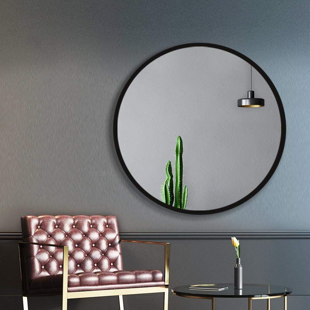 Embellir 80cm Wall Mirror Bathroom Round Makeup Mirror - Newstart Furniture