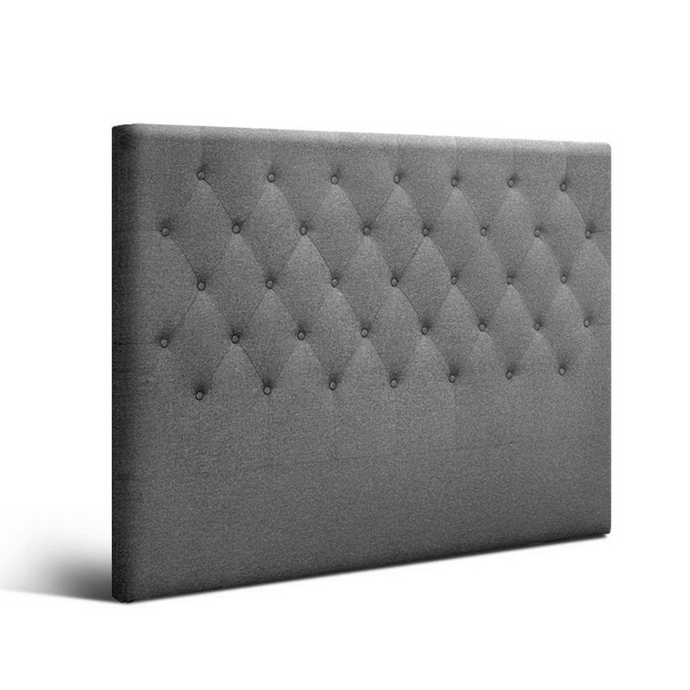 Artiss Bed Head Headboard Queen Bedhead Fabric Frame Base CAPPI Grey - Newstart Furniture