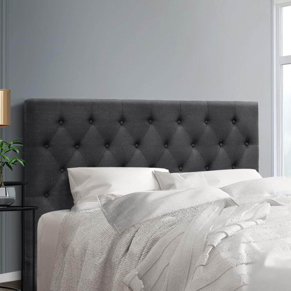 Artiss Bed Head Headboard Queen Size Bedhead Fabric Frame Base CAPPI Charcoal - Newstart Furniture