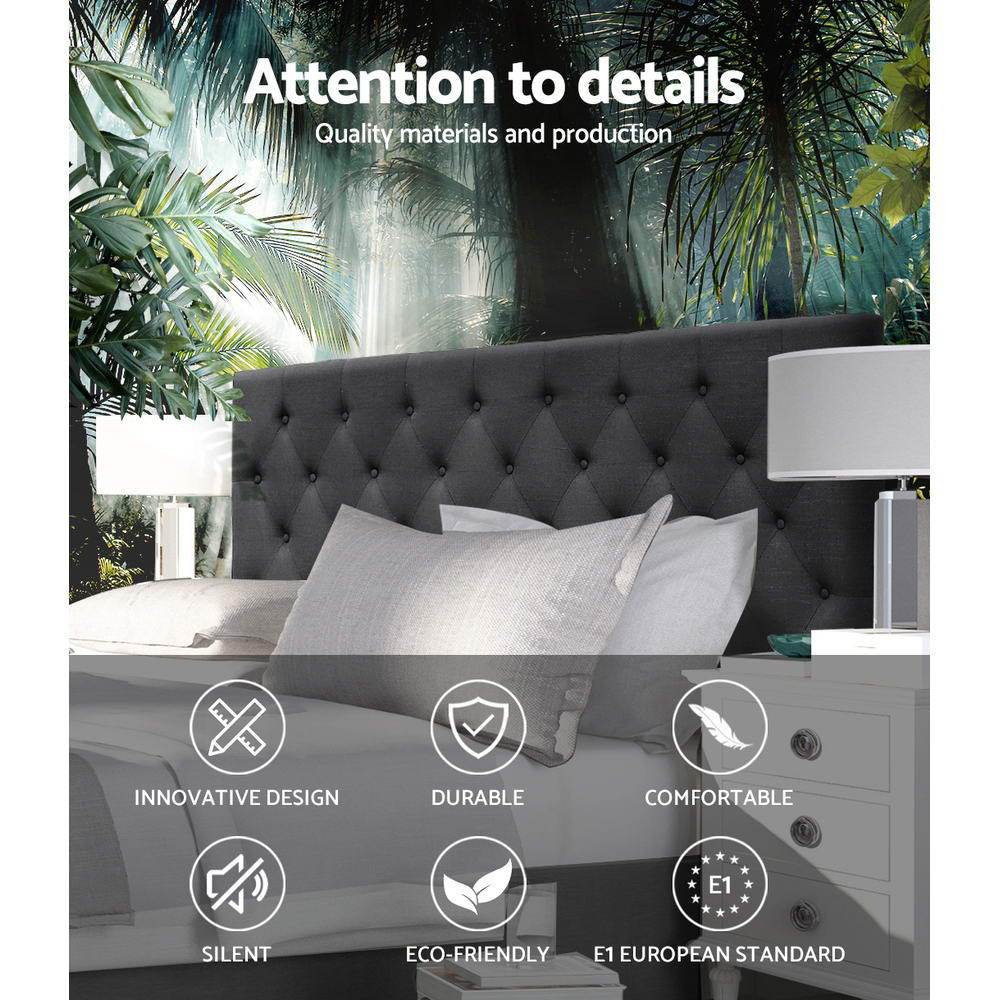 Artiss King Size Bed Head Headboard Bedhead Fabric Frame Base CAPPI Charcoal - Newstart Furniture