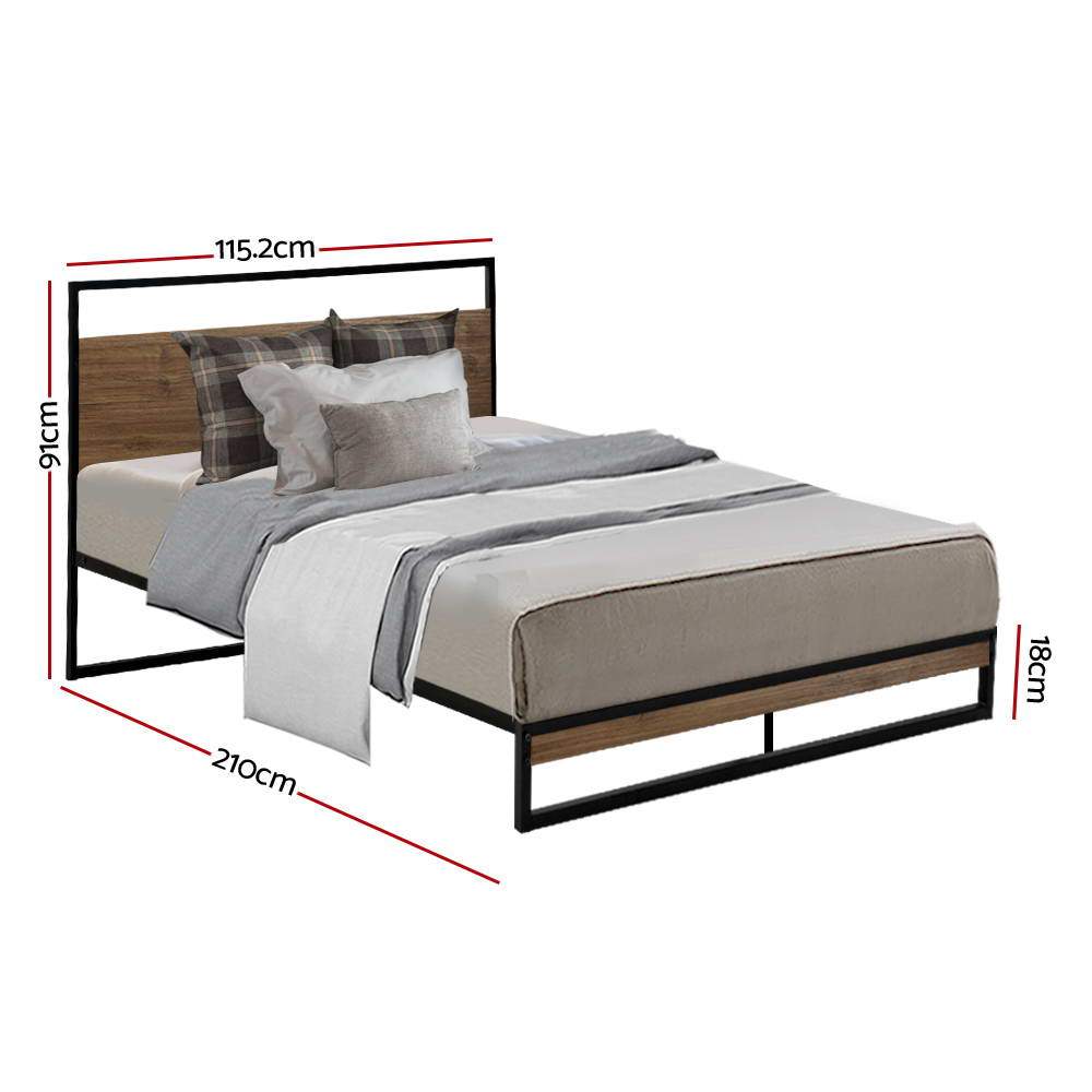 Artiss Metal Bed Frame King Single Size Mattress Base Platform Foundation Dane - Newstart Furniture