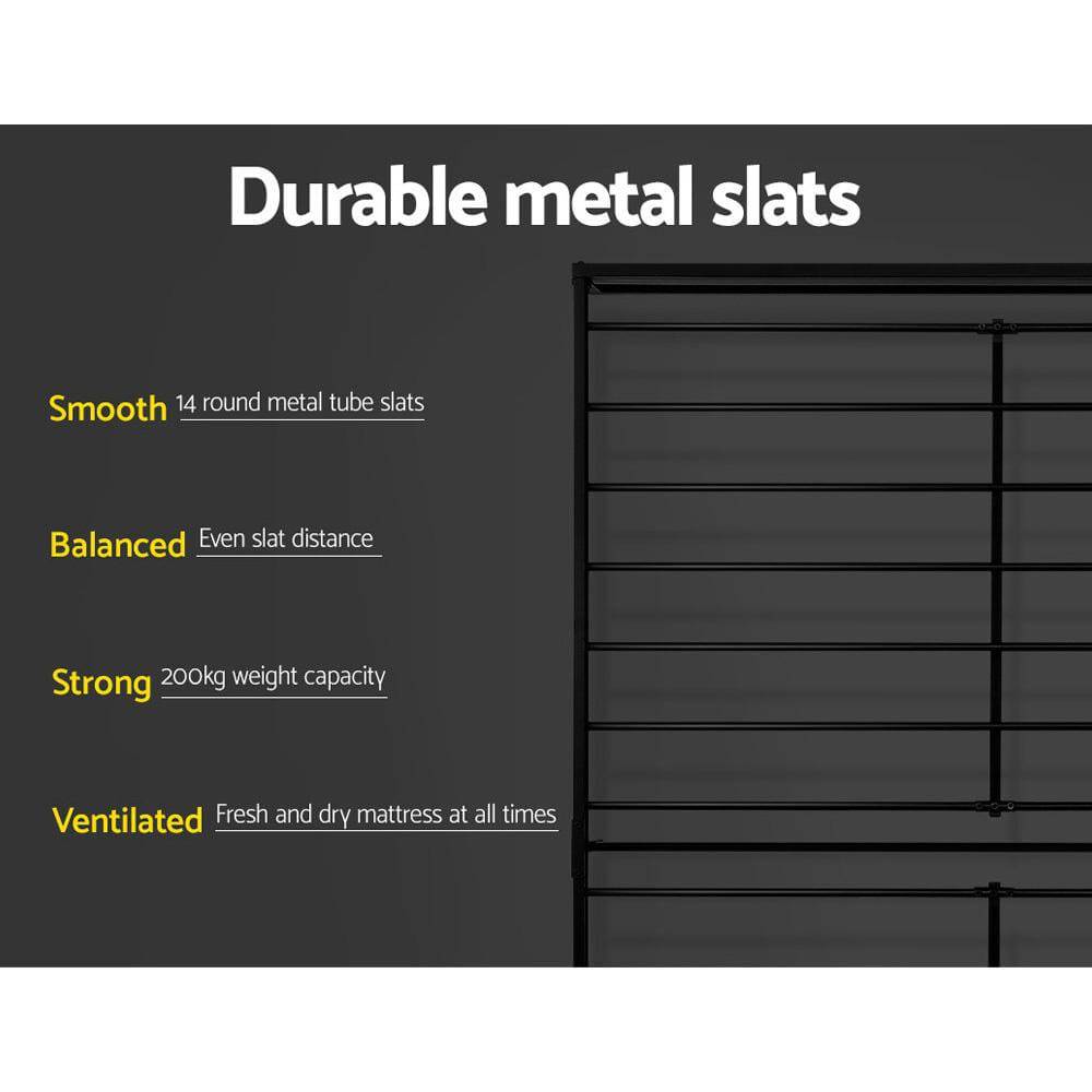 Artiss Metal Bed Frame King Single Size Platform Foundation Mattress Base SOL - Newstart Furniture