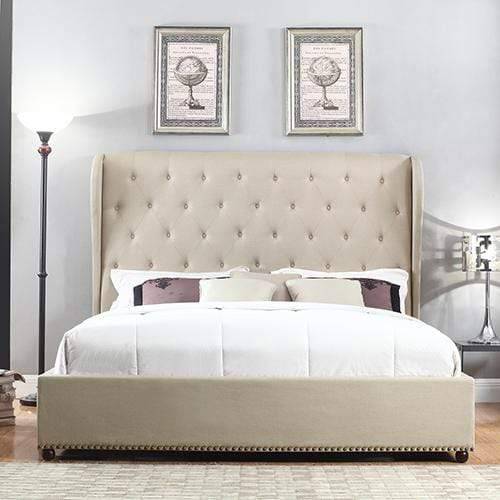 Paris Bedframe Queen Size Beige - Newstart Furniture