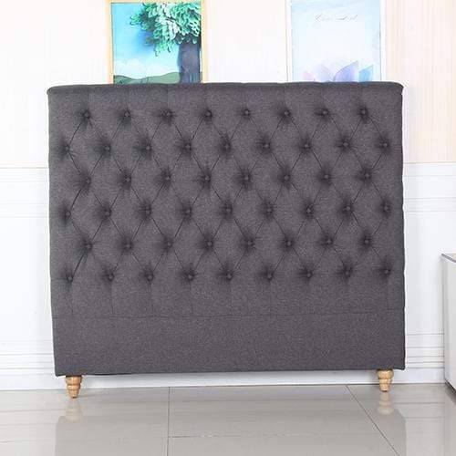 Bed Head King Size French Provincial Headboard Upholsterd Fabric Charcoal - Newstart Furniture