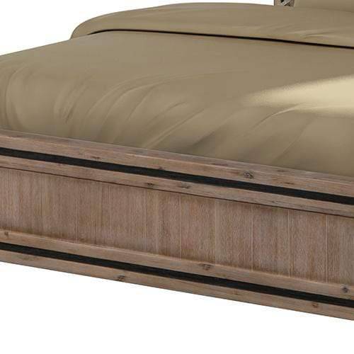 Queen Size Silver Brush Bed Frame in Acacia Wood Construction - Newstart Furniture