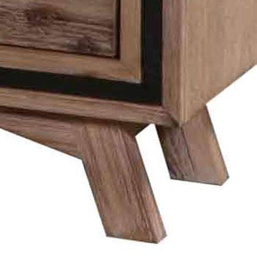 Bedside Table 2 drawer Night Stand with Solid Acacia Storage in Sliver Brush Colour - Newstart Furniture