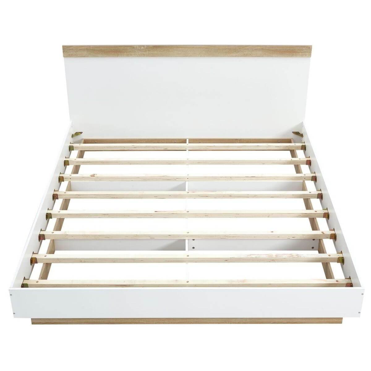 Aiden Industrial Contemporary White Oak Bed Frame King Size - Newstart Furniture