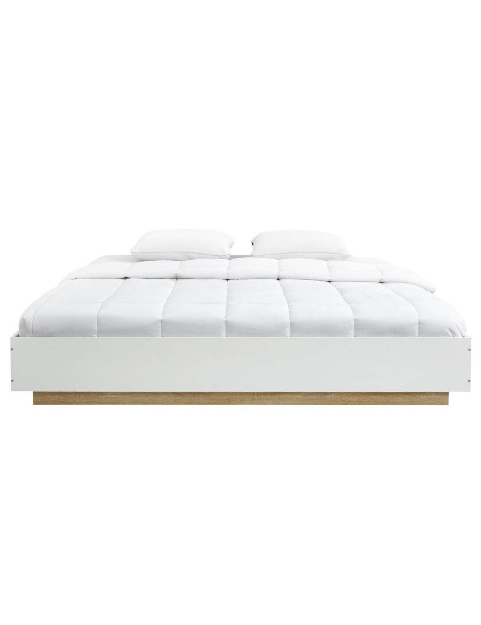 Aiden Industrial Contemporary White Oak Bed Base Bedframe - Newstart Furniture