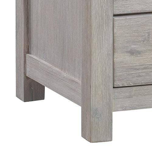 Bedside Table 2 drawers Night Stand Solid Acacia Storage in White Ash Colour - Newstart Furniture