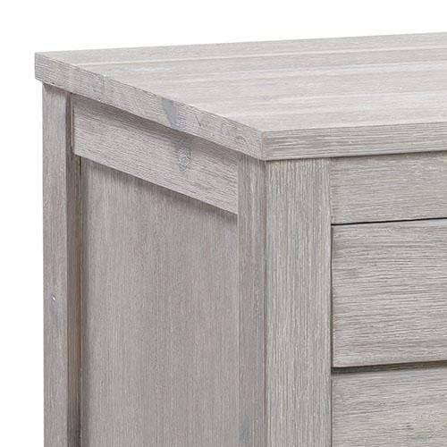 Bedside Table 2 drawers Night Stand Solid Acacia Storage in White Ash Colour - Newstart Furniture