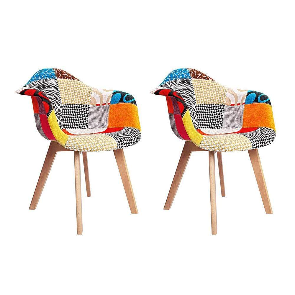Artiss Set of 2 Fabric Dining Chairs - Newstart Furniture