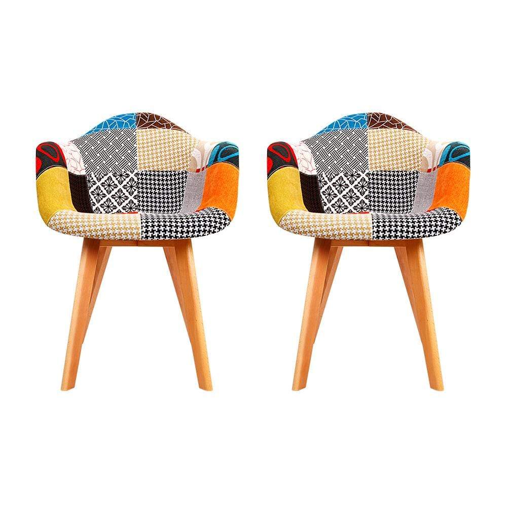 Artiss Set of 2 Fabric Dining Chairs - Newstart Furniture