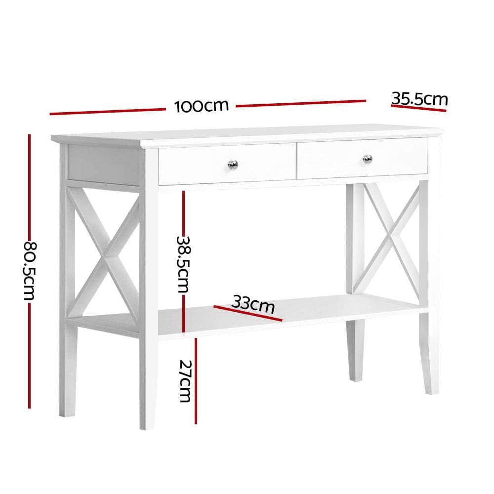 Artiss Console Hall Table Side White - Newstart Furniture