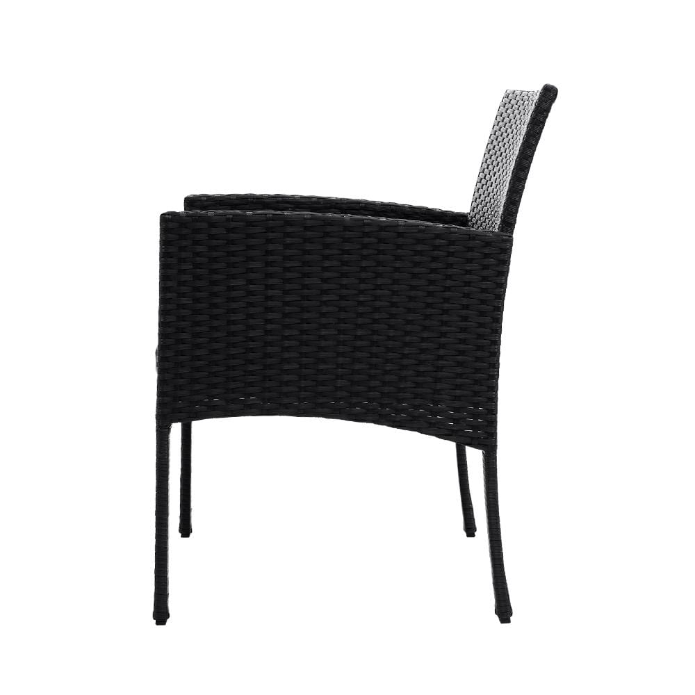 Gardeon Outdoor Bistro Chairs Patio Furniture Dining Chair Wicker Garden Cushion Tea Coffee Cafe Bar Set - Newstart Furniture