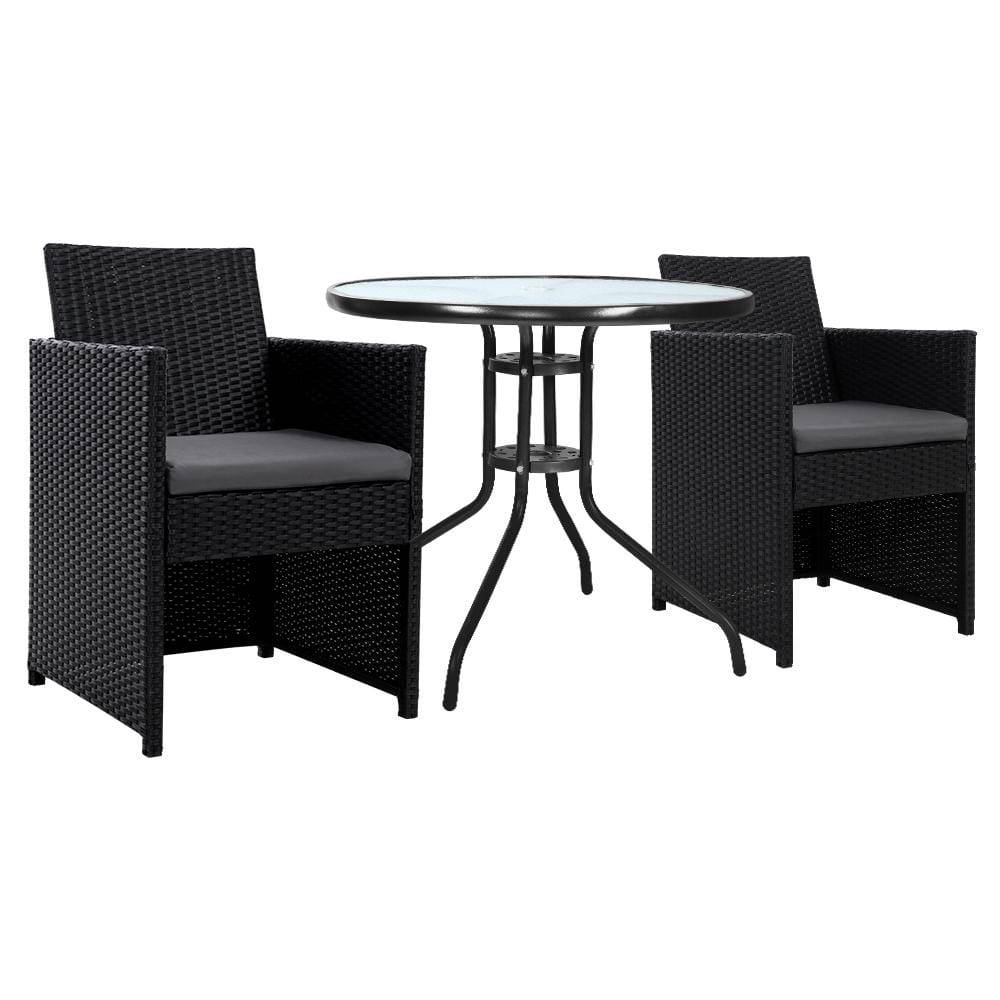 Gardeon Patio Furniture Dining Chairs Table Patio Setting Bistro Set Wicker Tea Coffee Cafe Bar Set - Newstart Furniture