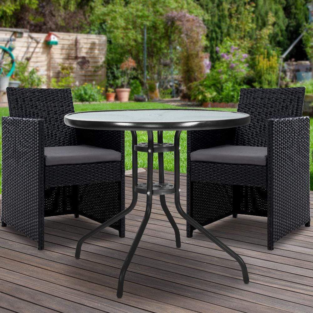 Gardeon Patio Furniture Dining Chairs Table Patio Setting Bistro Set Wicker Tea Coffee Cafe Bar Set - Newstart Furniture