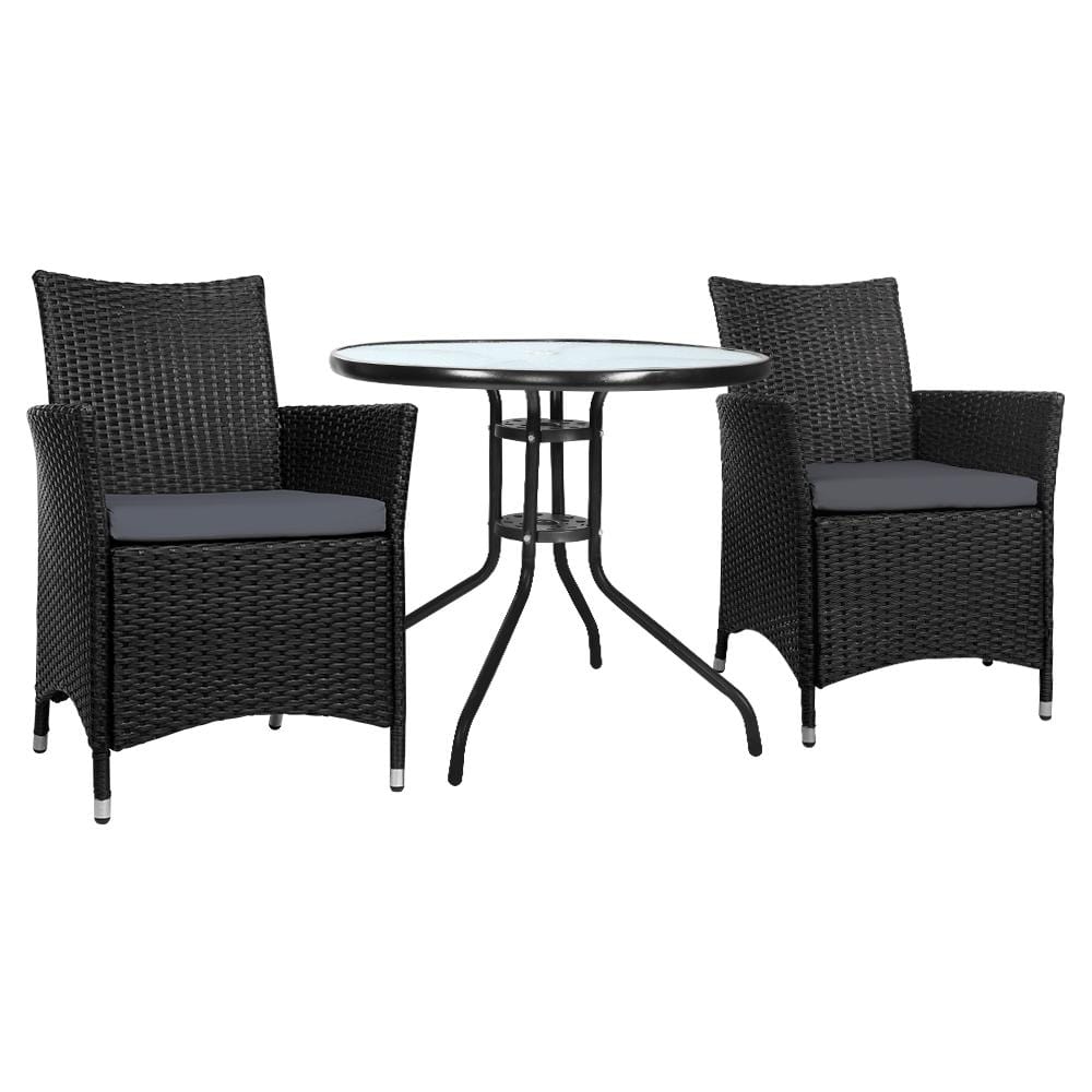 Gardeon Outdoor Furniture Dining Chair Table Bistro Set Wicker Patio Setting Tea Coffee Cafe Bar Set - Newstart Furniture