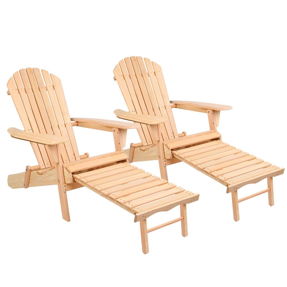 Gardeon Set of 2 Outdoor Sun Lounge Chairs Patio Furniture Beach Chair Lounger - Newstart Furniture