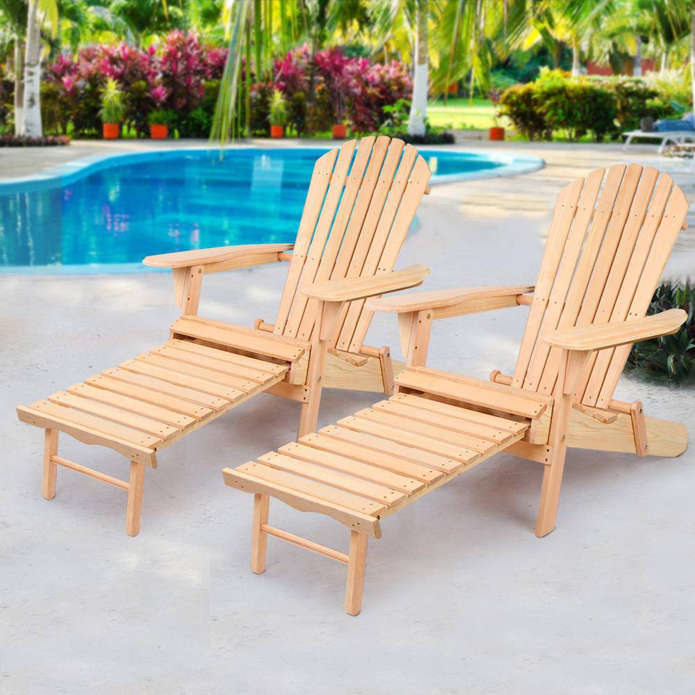 Gardeon Set of 2 Outdoor Sun Lounge Chairs Patio Furniture Beach Chair Lounger - Newstart Furniture