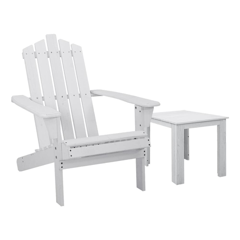 Gardeon Outdoor Sun Lounge Beach Chairs Table Setting Wooden Adirondack Patio Chair Lounges - Newstart Furniture